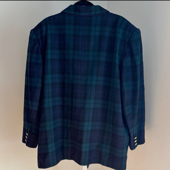 Vintage Collectible Gold by Giorgio Sant' Angelo Plaid Wool Blazer Plus Size 3XL - Picture 3 of 5